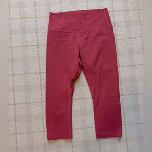 lululemon High-Rise Cropped Leggings in Deep Rose, wunder under